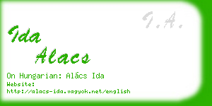 ida alacs business card